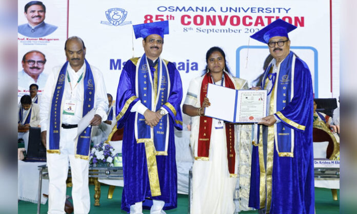 Dr K Vanaja receives honorary doctorate at Osmania University 85th Convocation