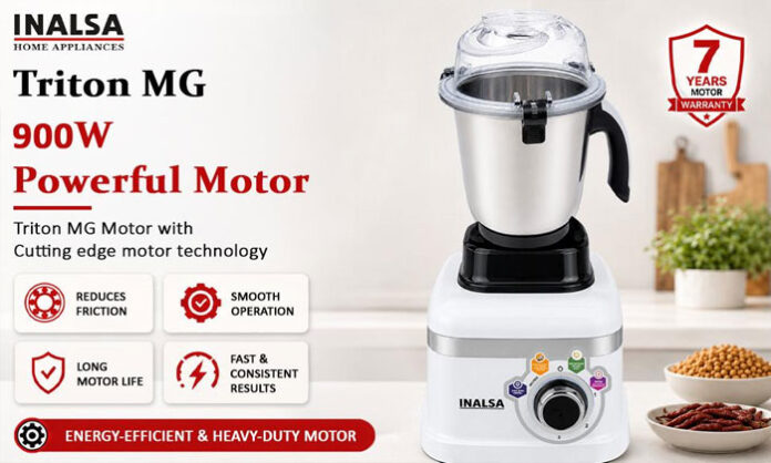 Inalsa Triton 900 mixer grinder and food processor with multiple kitchen attachments