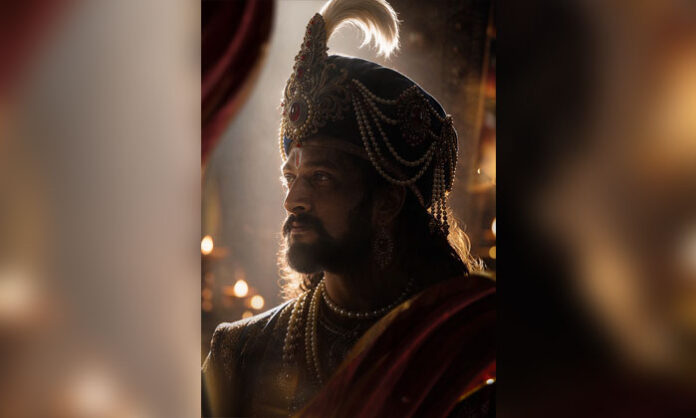 Kichcha Sudeepa as Sri Krishna Devaraya in Devaraaya title announcement
