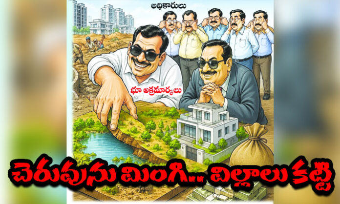 16 illegal villas found in Kotha Cheruvu FTL and buffer zones