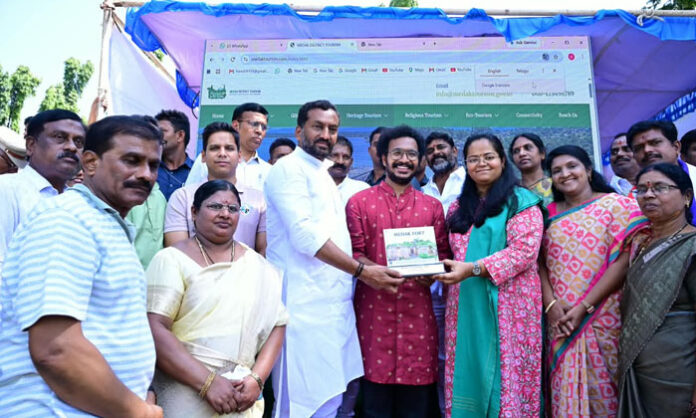 Medak MP Madhavaneni Raghunandan Rao and Collector Pratima Singh discuss plans to develop a special tourism circuit connecting major attractions across Medak district.