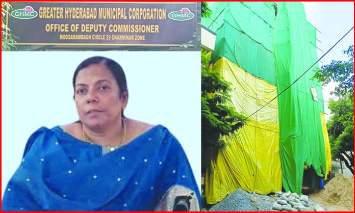 Allegations over illegal five-storey construction in GHMC Moosarambagh Circle 29