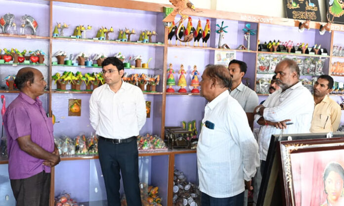 Collector Bhavesh Mishra inspects Nirmal wooden toys facility and announces artisan support measures