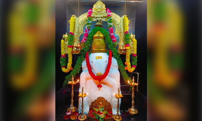 Devotees gather at Sri Ganesh Gadda Siddhi Ganapathi Temple in Rudraram for Annapurneshwari darshan