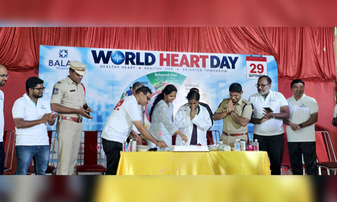 World Heart Day bicycle rally and free cardiac health camp in Sadashivpet