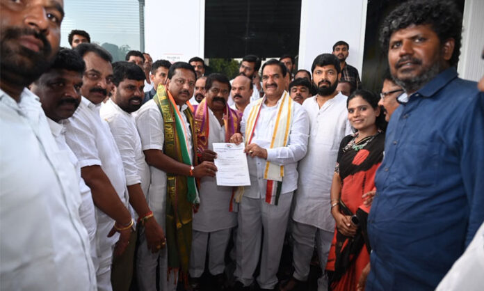 Bingi Devadas Goud receives appointment letter as Abdullapurmet Congress Mandal President