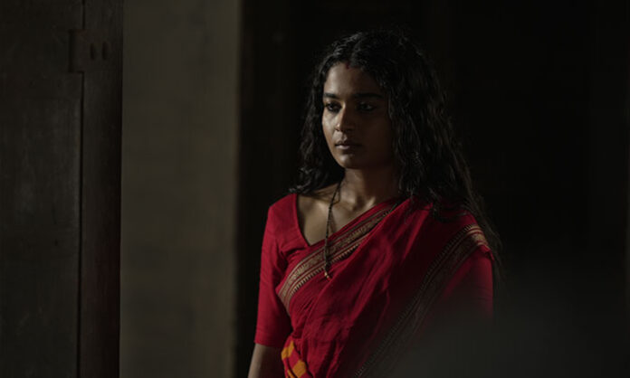 418 horror thriller movie poster featuring Chaitra Achar and the film's release announcement