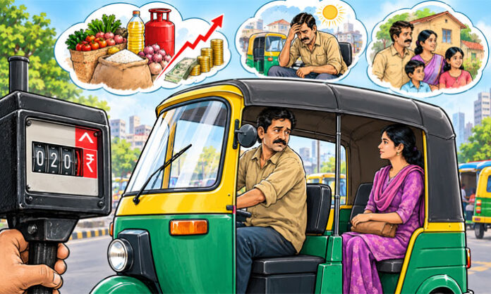 Auto rickshaw fare meter reflecting a fare hike after twelve years amid rising living costs