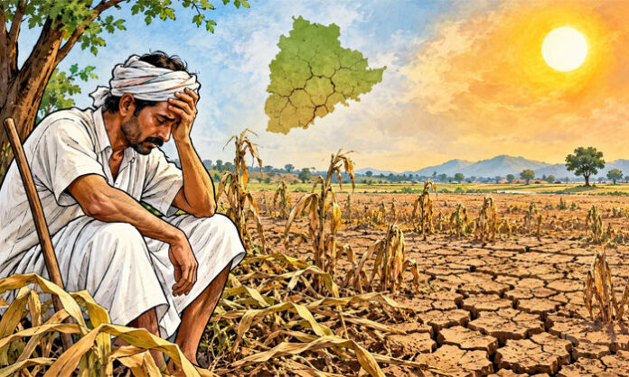 Farmers struggle as drought leaves green fields parched and barren