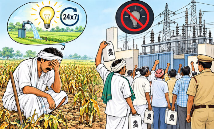Farmers protest over electricity shortages affecting agricultural fields
