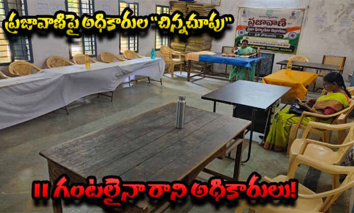 Praja Vani public grievance redressal program at the Mattampally MPDO office faces questions over officials’ attendance and complaint resolution.