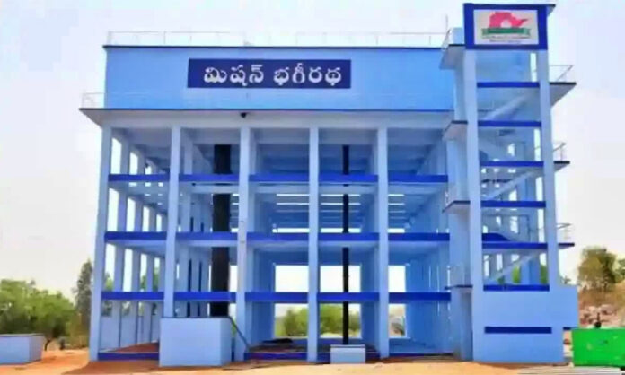 Mission Bhagiratha drinking water supply infrastructure in Telangana amid declining reservoir levels and staff shortages in the department.