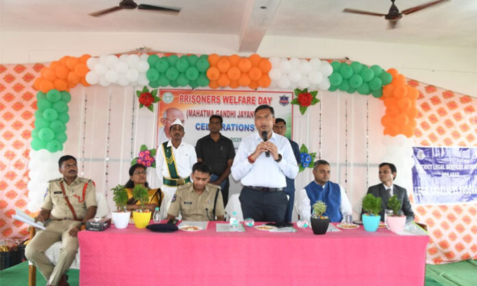 District Collector Rajarshi Shah, Warangal Range Prisons DIG M. Sampath and District SP Akhil Mahajan participate in Prisoners' Welfare Day at the district jail.