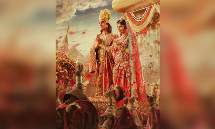 Ranbir Kapoor as Lord Rama and Sai Pallavi as Maa Sita in visuals from the Rangulu Ranguley song from Ramayana.