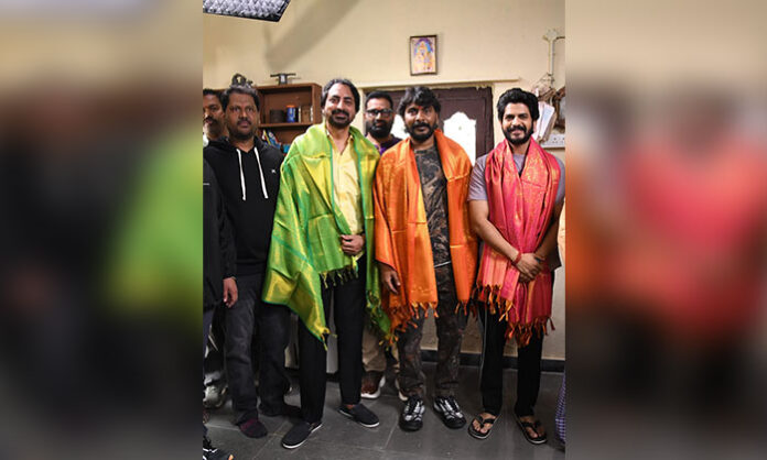 Shanarthi movie team begins regular shooting with a traditional puja ceremony in Velichala, Karimnagar district, starring Akhil Raj and Naga Durga.
