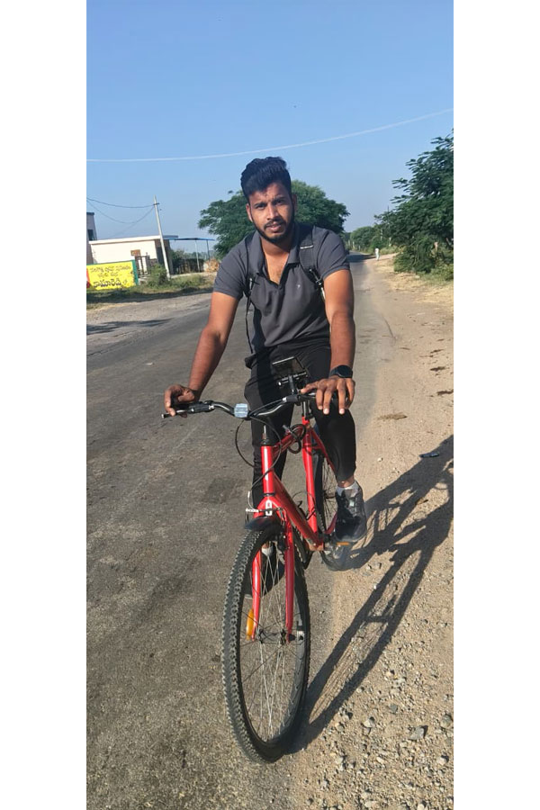 Tadwai Youth Surya Prakash Reddy Cycling to Work1