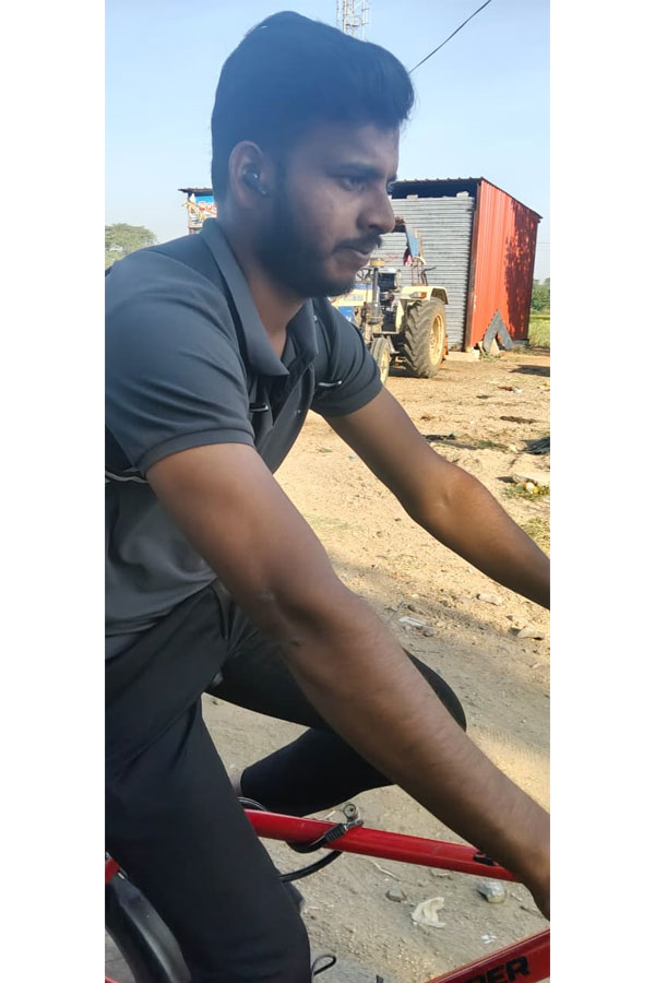 Tadwai Youth Surya Prakash Reddy Cycling to Work2