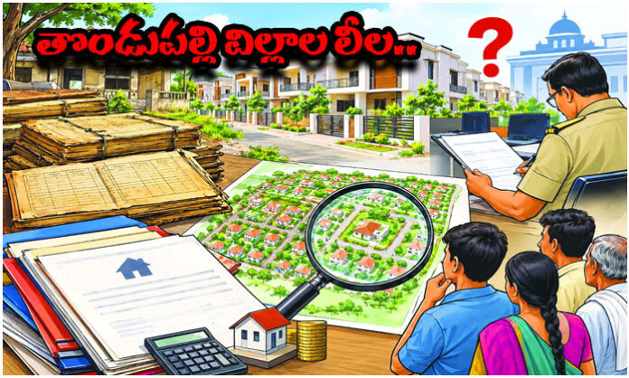 Property tax assessment and house number allocation questions concerning 84 villas spread across 49,610 square yards in Thondupalli.