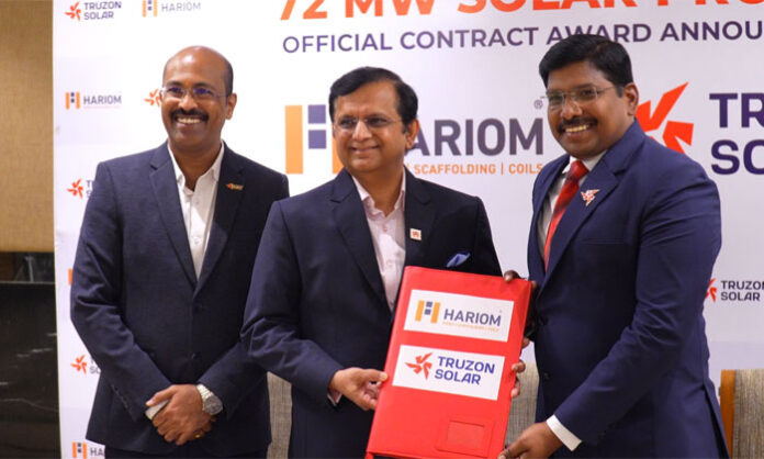 TruZon Solar secures a Rs 236 crore order to develop 72 MW of solar projects across four districts in Maharashtra.