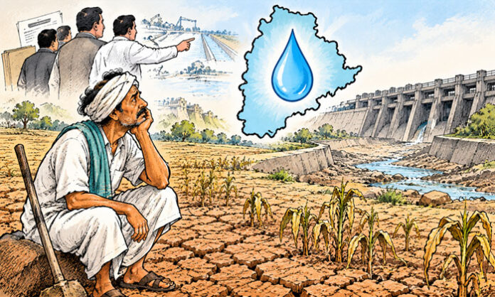 Water supply for farmers in drought-affected areas and irrigation needs across Telangana